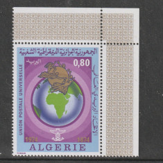 Algeria 1974-Centenar U.P.U.,1874-1974,serie, colt,dantelate,MNH,Mi.631