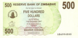 Zimbabwe 500 Dolari 2006 - P-43 UNC !!!