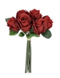 Cumpara ieftin Buchet Trandafiri artificiali rosii verzi &Oslash;22x28h