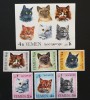 YEMEN K.-PISICI-serie 6 V. + 1S/Sh-MNH**.- YK 010B, Asia, Fauna