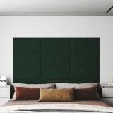 vidaXL Panouri de perete 12 buc. verde &icirc;nchis 60x30 cm catifea 2,16 m&sup2;