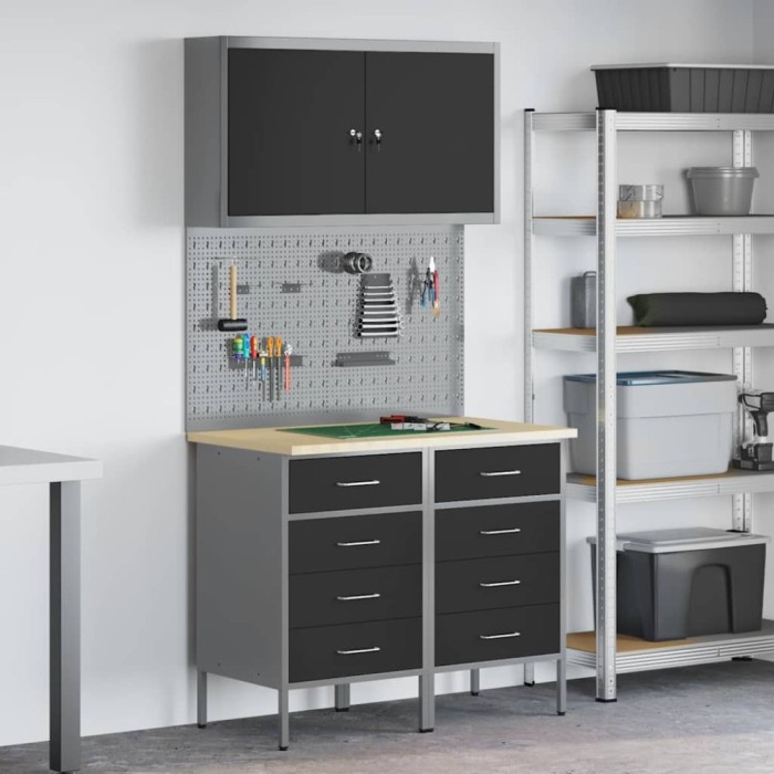 Set Banc de lucru 5 Piese Oțel Negru