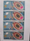 4 bancnote de 2000 lei cu eclipsa