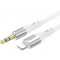 Cablu Audio 3.5mm - Lightning HOCO UPA22, 1m, Alb