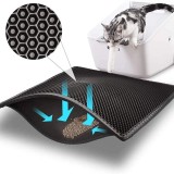 Covoras impermeabil pentru litiera pisici, dimensiune 40 x 60 cm, dublu strat,