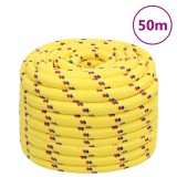 VidaXL Fr&acirc;nghie de barcă, galben, 20 mm, 50 m, polipropilenă