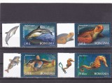 ROMANIA 2007 LP 1755 FAUNA DIN MAREA NEAGRA SERIE IN PERECHE CU TABS PE STG. MNH