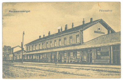 5071 - SIGHET, Maramures, Railway Station, Romania - old postcard, CENSOR - used - 1916 foto