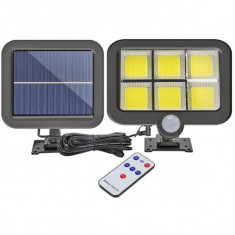 Proiector solar cu 120 LED COB,inclus senzor de lumina si miscare