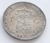 420. Moneda Olanda 1 gulden 1931 (Piek - Opgestoken Haar), Europa