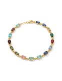 Cumpara ieftin Bratara din Argint 925 Aurit cu Pietre Multicolore Multishape