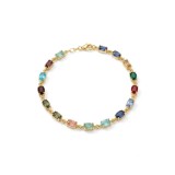 Bratara din Argint 925 Aurit cu Pietre Multicolore Multishape