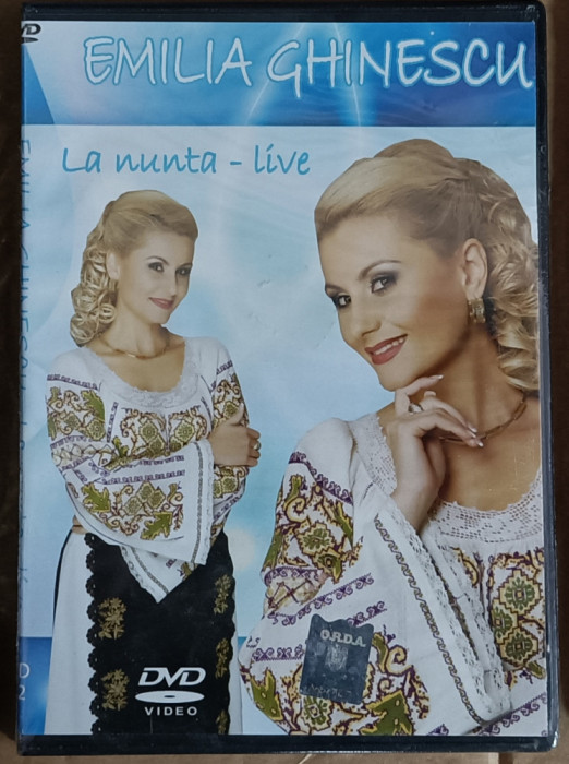 Emilia Ghinescu - La nuntă -live, DVD sigilat cu muzică populară și de petrecere