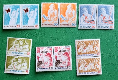 TIMBRE ROMANIA MNH L.P. 548/1962 -Copii in R.P.R. - Serie in pereche - foto