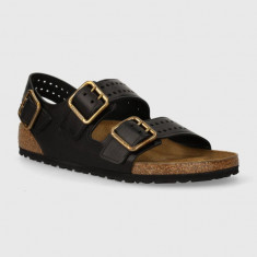 Birkenstock sandale de piele Milano Bold Gap barbati, culoarea negru, 1023622