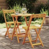 vidaXL Set Bistro 3 Piese Pliabil Lemn Solid Acacia