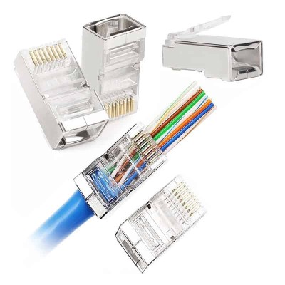 Mufa Passthrough FTP ecranata 8P8C RJ45 Cat5e TEL0073 Cabletech foto