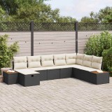 VidaXL Set de canapele pentru grădină 8 pcs Negru 55 x 62 x 69 cm