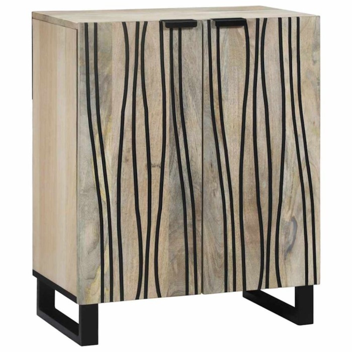vidaXL Bufet Alb 60 x 33.5 x 75 cm Lemn masiv de mango 4017974