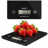 Cantar de bucatarie digital plat 5 kg / 1 g Zortiva, negru