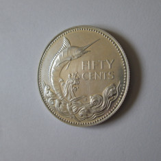 Bahamas 50 Cents 1977 Proof argint,moneda comemorativa,diam=29 mm