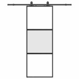 Cumpara ieftin Usa glisanta cu set feronerie neagra 76x205cm sticla securizata