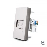 Priza internet RJ45 Livolo gri pentru montaj incastrat, finisaj premium