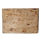 Tablou rustic handmade din rondele de lemn cu rama arsa si lacuita &ndash; 61x42 cm