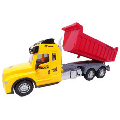 Camion RC cu Telecomanda Salamandra Kids Bena Basculanta, 35 cm, Galben/Rosu foto