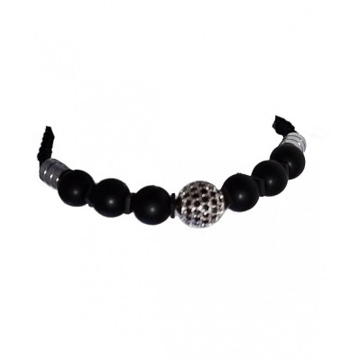 Bratara cu pietre naturale, Onix, Silver Charm, A4B175 foto
