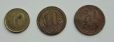 Lot 3 jetoane diferite: 10 si 20 lei, Restaurant Tache Rusesc din Bucuresti si Cafeneaua la 3 Frati. Stari intre XF si UNC.