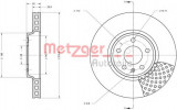 Disc frana AUDI A4 Avant (8K5, B8) (2007 - 2015) METZGER 6110425