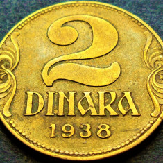 Moneda istorica 2 DINARI / DINARA - YUGOSLAVIA, anul 1938 * cod 5403