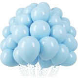 Set 10 baloane din latex, flippy, model party, 13 cm, 1 g, bleu