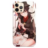 Husa compatibila cu Apple iPhone 12 Mini model Hu Tao Genshin Impact, Silicon, TPU, Viceversa, Transparent, Carcasa