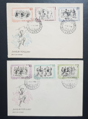 ROMANIA 1966 FDC DANSURI POPULARE 2 PLIC PRIMA ZI LP 626 foto