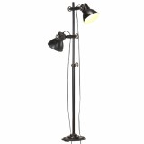 Cumpara ieftin Lampa de podea cu 2 abajururi, negru, E27, fonta
