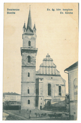 867 - BISTRITA, Evanghelical Church, Romania - old postcard - used - 1919 foto
