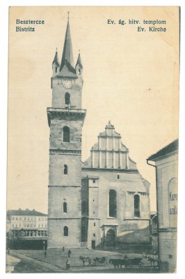 867 - BISTRITA, Evanghelical Church, Romania - old postcard - used - 1919 foto