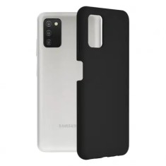 Husa Samsung Galaxy A03S Silicon Negru Slim Mat cu Microfibra SoftEdge
