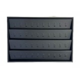 Tav? Premium Prezentare 40 Inele | Cadru Lemn Natural Din Piele Ecologic? Neagr?