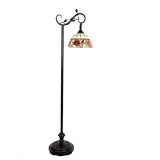 Cumpara ieftin Lampadar cu baza din polirasina maro si abajur sticla Tiffany 40x27x152 cm