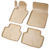 Set de 4 covorase bej cauciuc 3D stil tavita premium pentru BMW X3 E83 din 2003-2010, Recambo