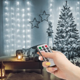Perdea luminoasa - 100 micro-LEDuri - alb rece - 3 x 1 m - 230V - cu telecomanda Best CarHome