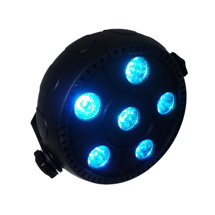 Proiector joc de lumini PAR 6, 6 W, LED RGB, Negru