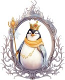 Cumpara ieftin Sticker decorativ, Pinguin Rege, Alb, 73 cm, 1277STK-3