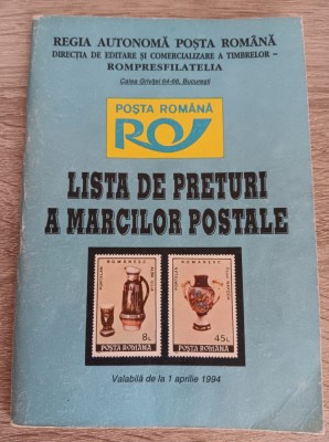 myh 15 - Lista preturilor marcilor postale - 1994 - piesa de colectie! foto
