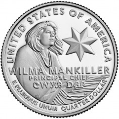 Statele Unite (SUA) 25 Cents (Quarter) 2022 D -Wilma Mankiller, KM-770 UNC !!!