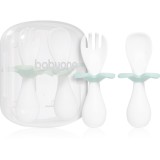 BabyOno Spoon and Fork 12m+ tac&acirc;muri cu sac Mint 1 buc