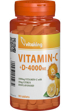 Vitamina C+D cu Bioflavonoide 90cpr Vitaking foto